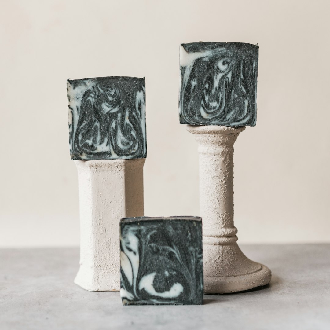 black and white floral ceramic candle holder