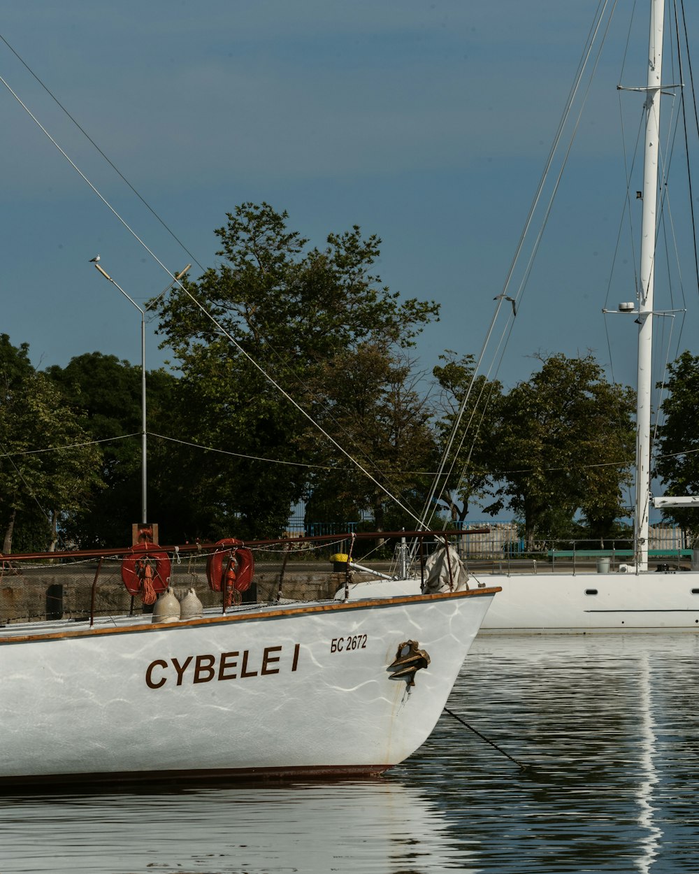 weißes und braunes Boot tagsüber auf See