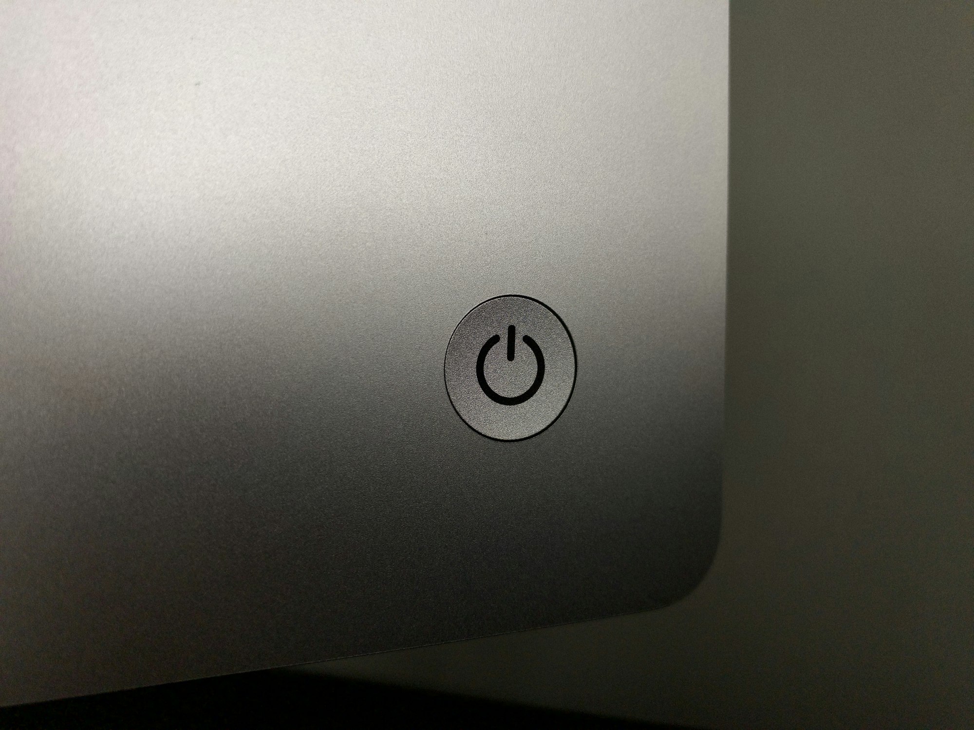 Power button silver M1 iMac. 