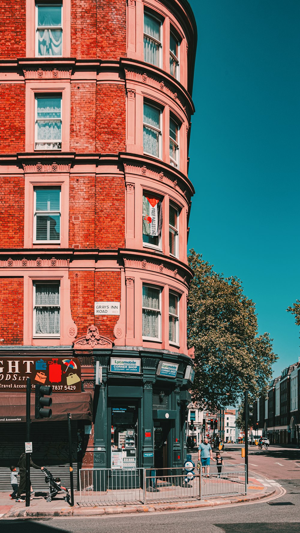 red and white concrete building