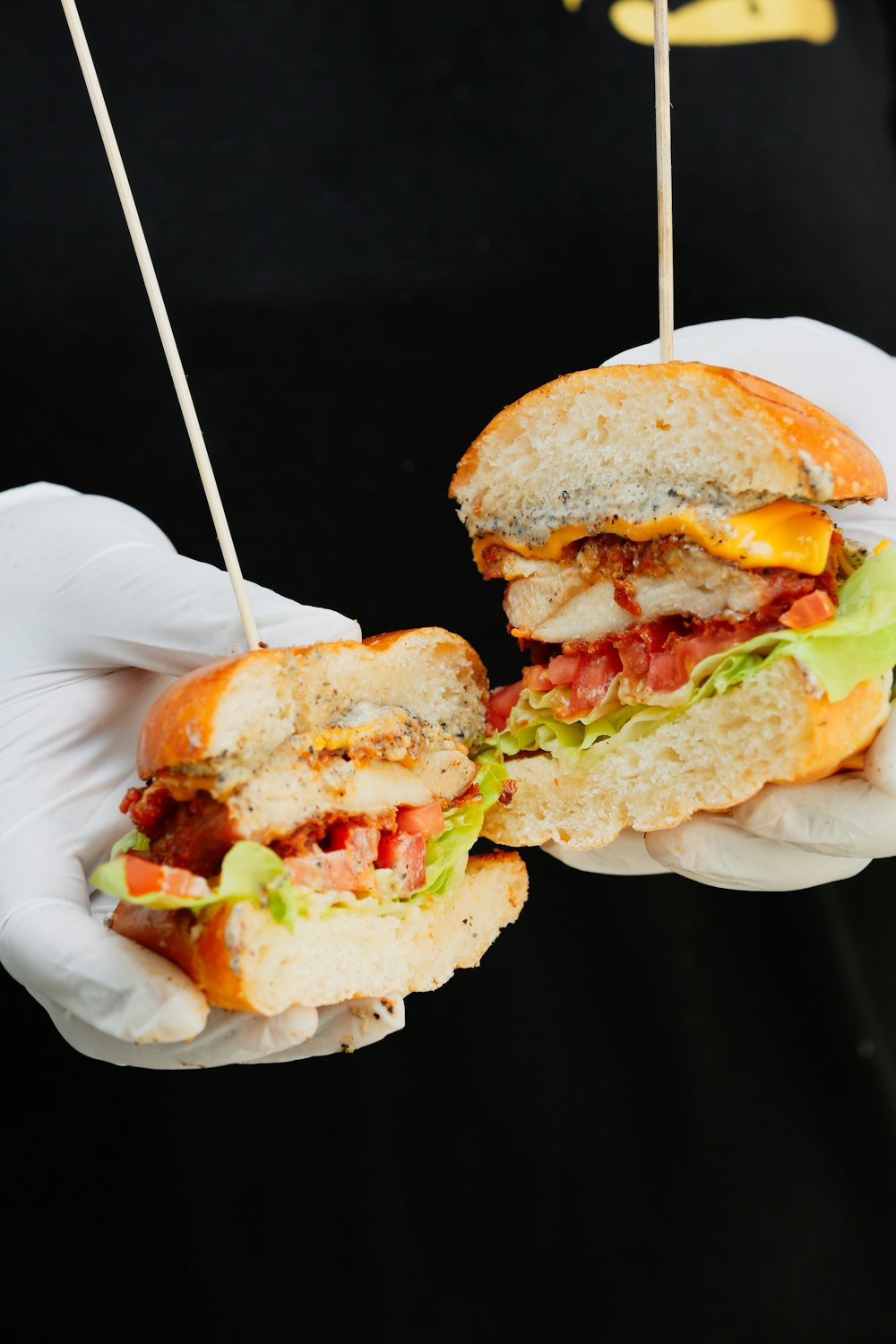 burger on white ceramic plate