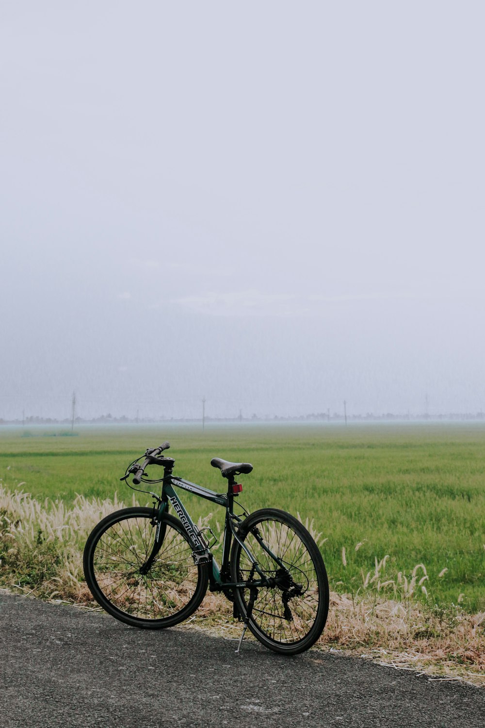 black and gray mountain bike on green grass field during daytime