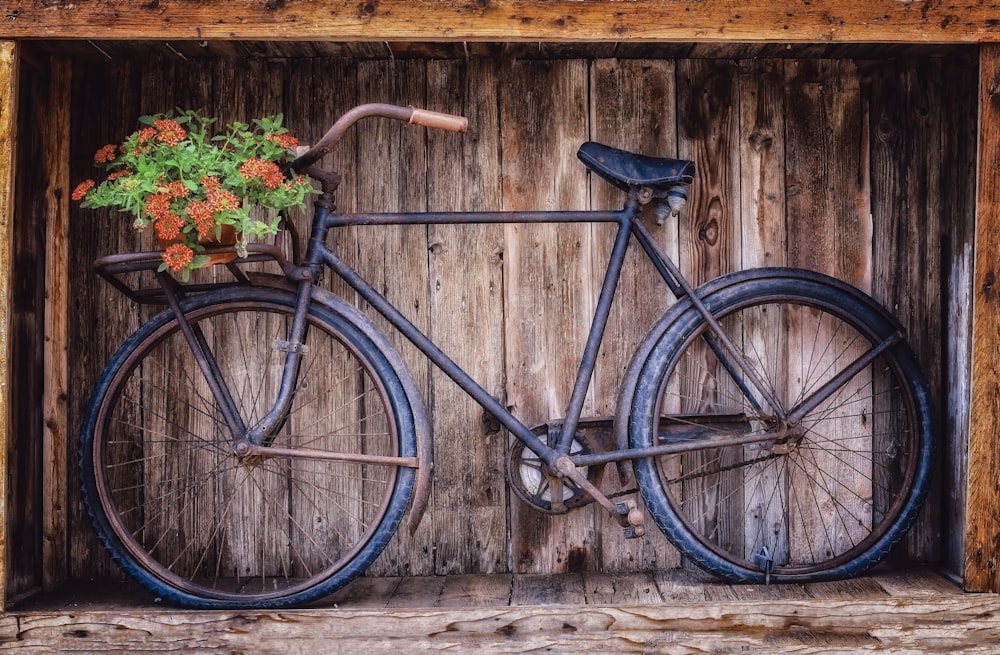 blue and black road bike