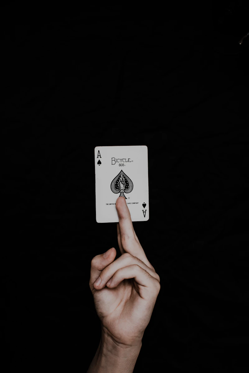 Close-up of a card trick — placeholder photo