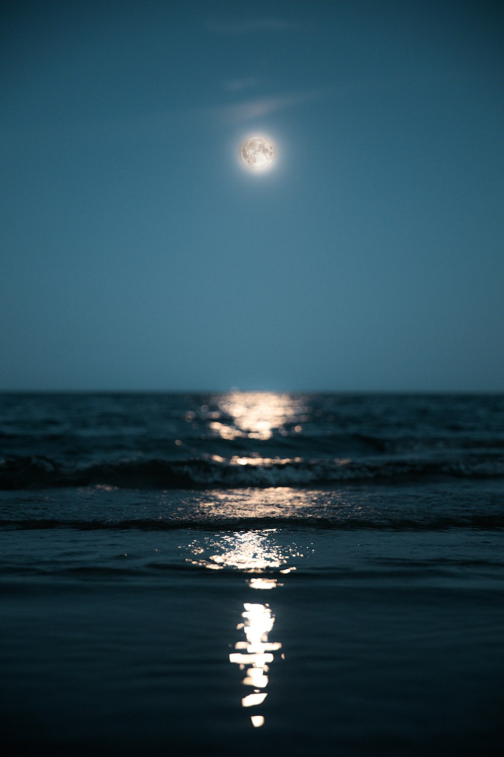 body of water during night time