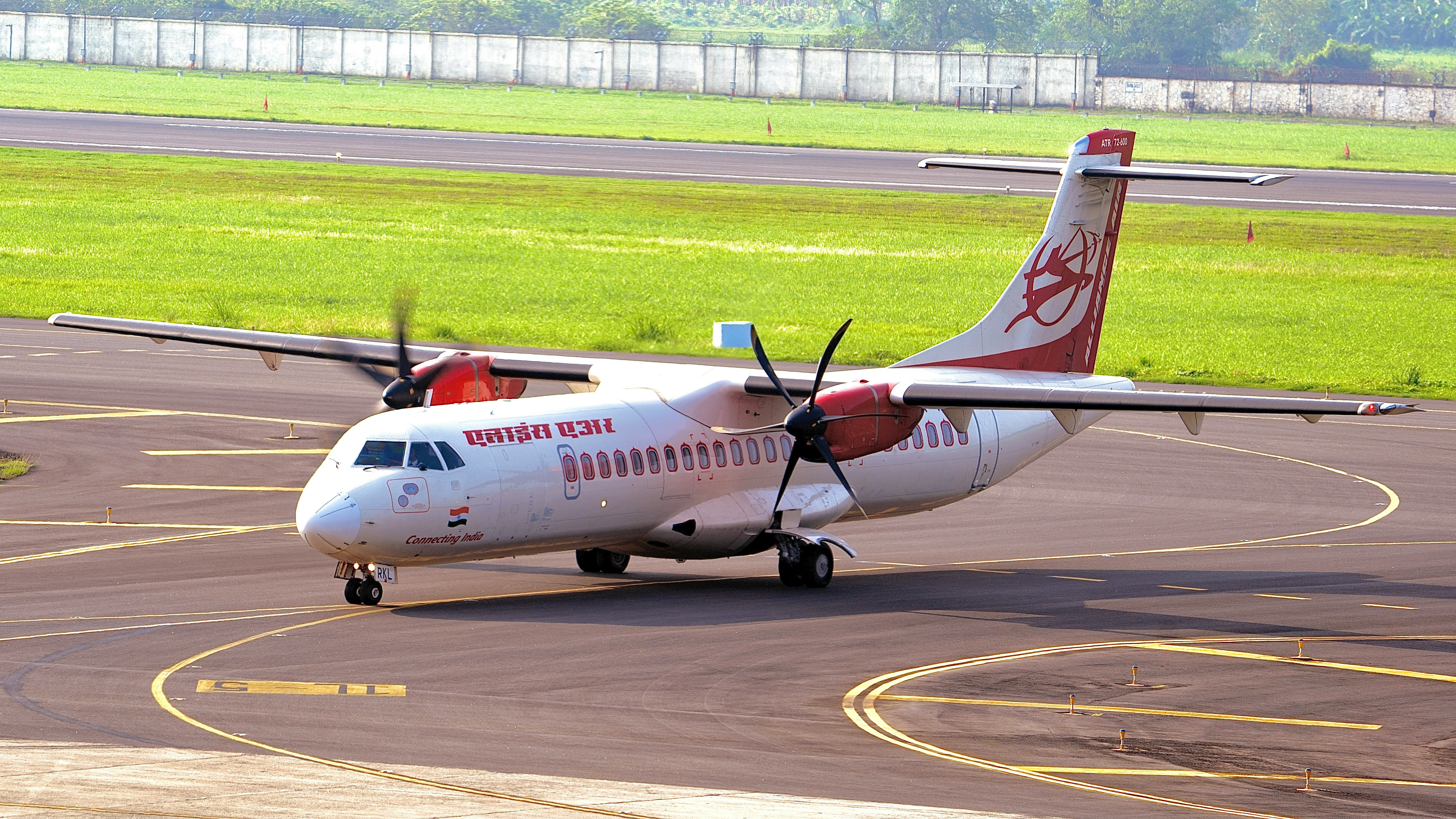 An Air India ATR after landing in the runway