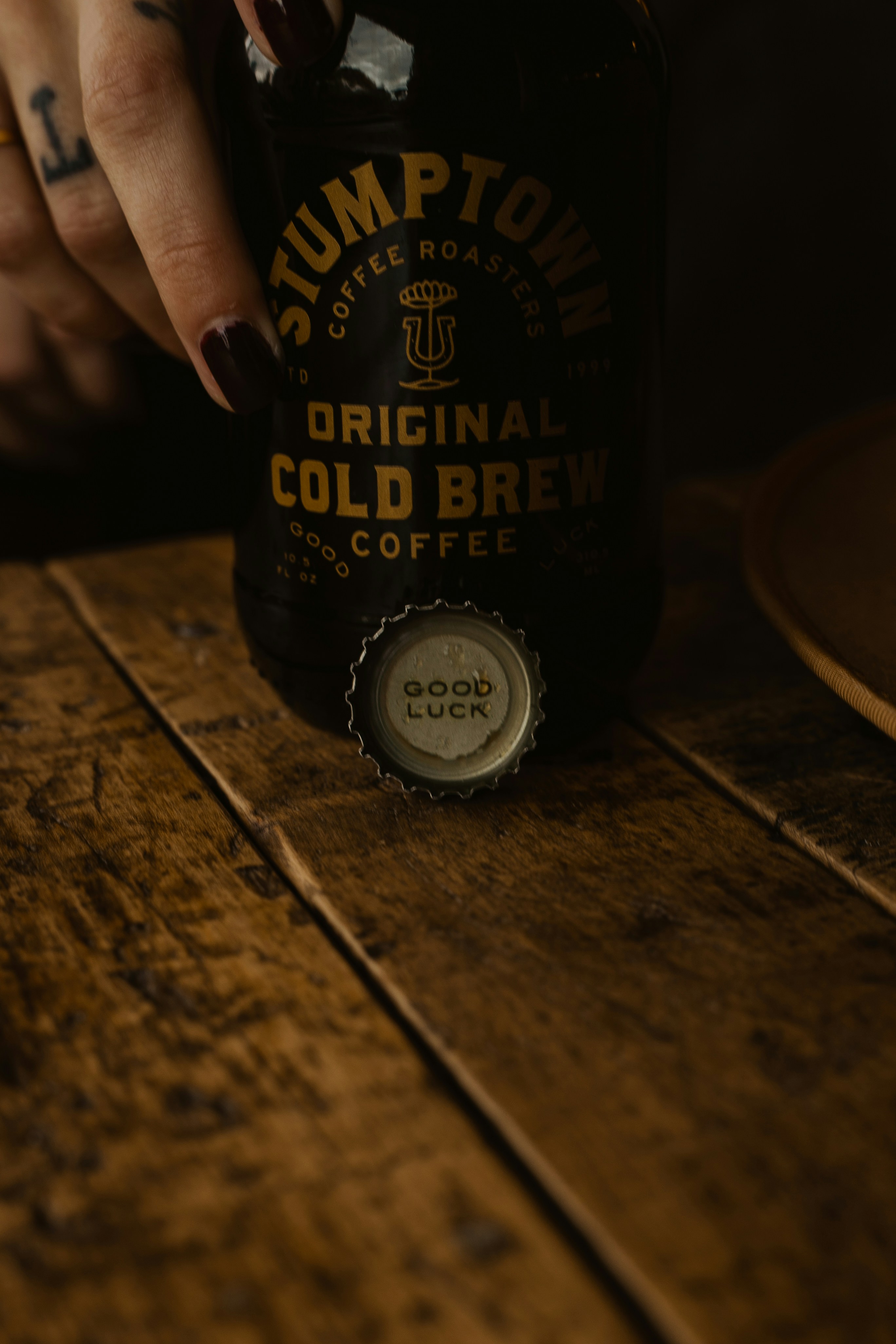 black and white labeled bottle