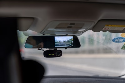 car side mirror with water droplets