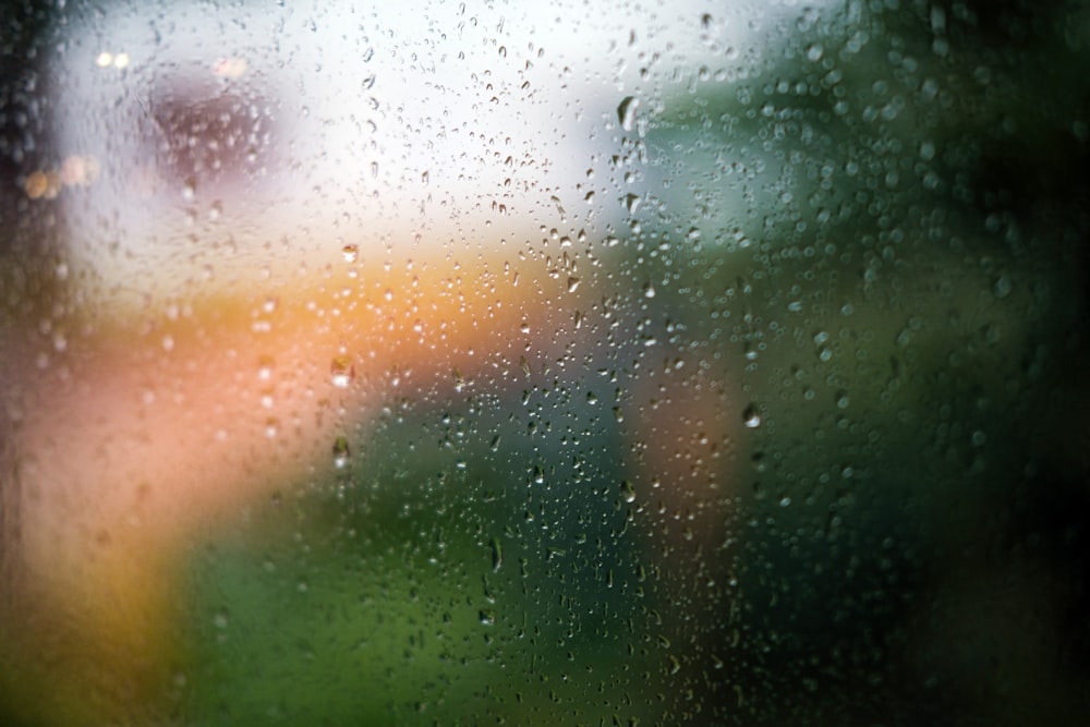 water droplets on glass window