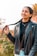 woman in black leather jacket
