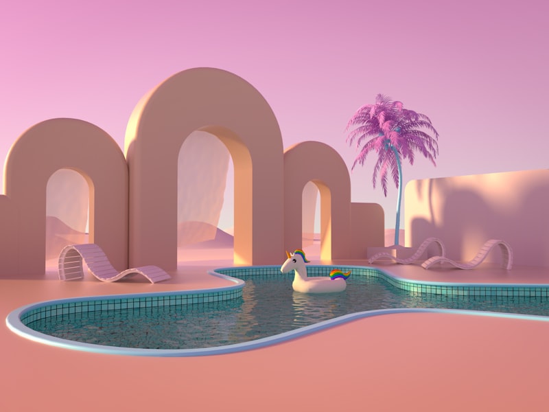 swimming pool near palm trees