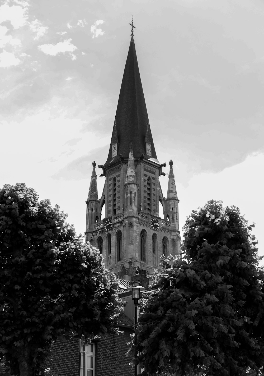 grayscale photo of concrete building