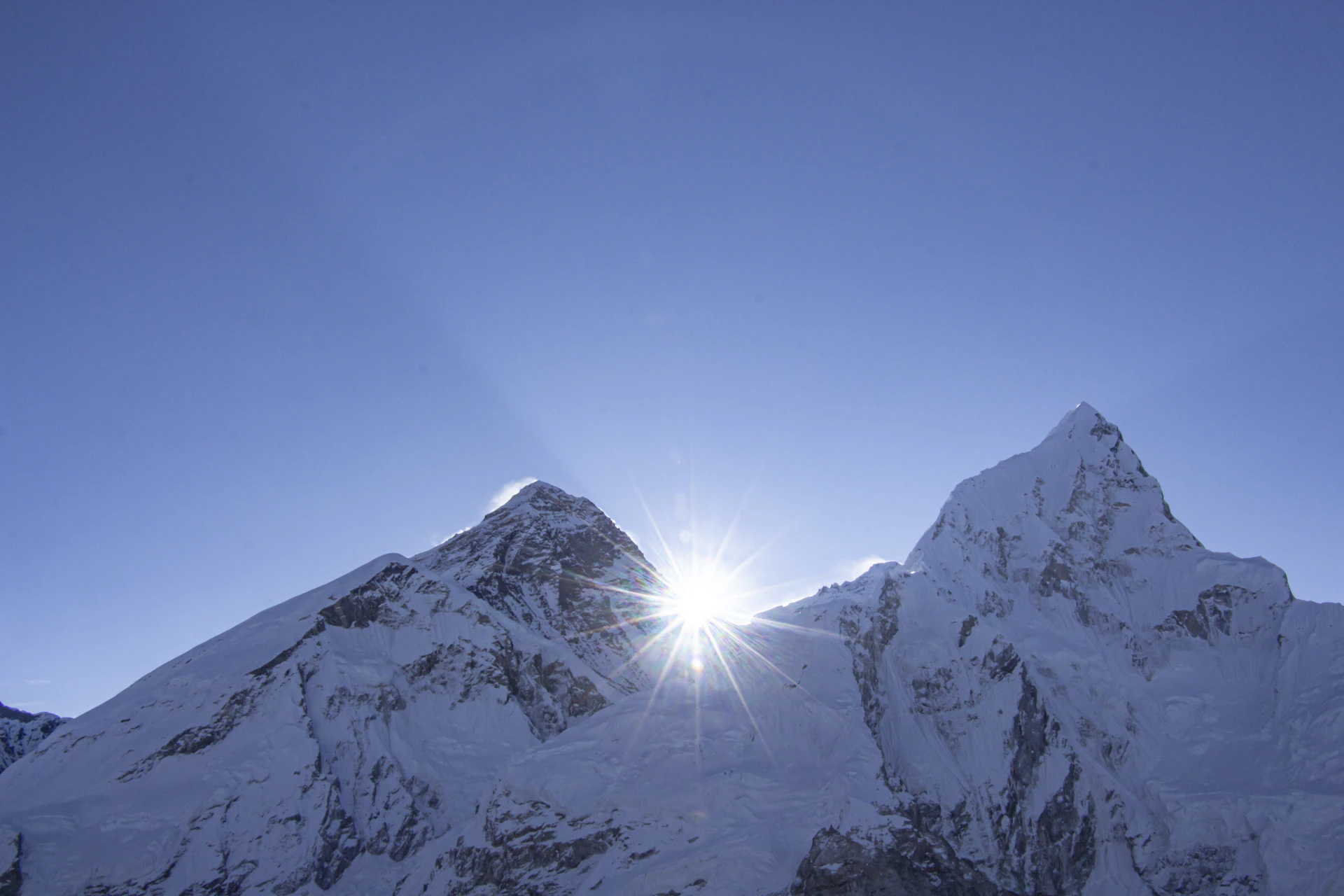 The summit pyramid of Mount Everest, Nepal