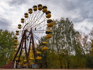 brown and white ferris wheel under blue sky during daytime