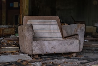 gray wooden bench on gray concrete floor