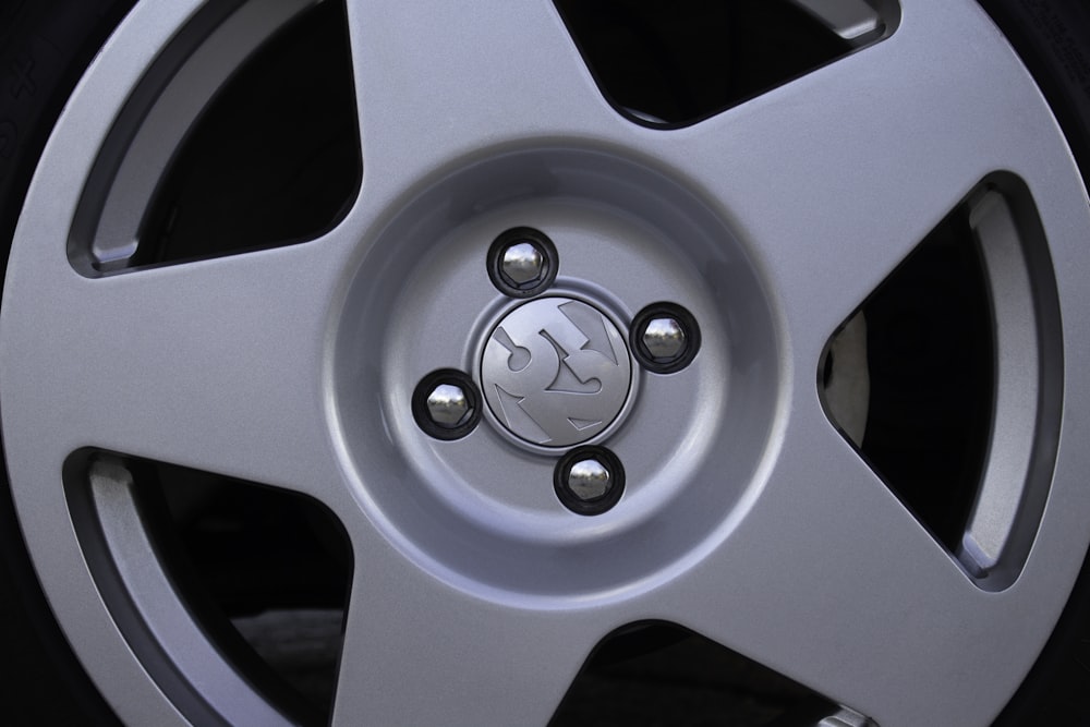 white 5 spoke car wheel