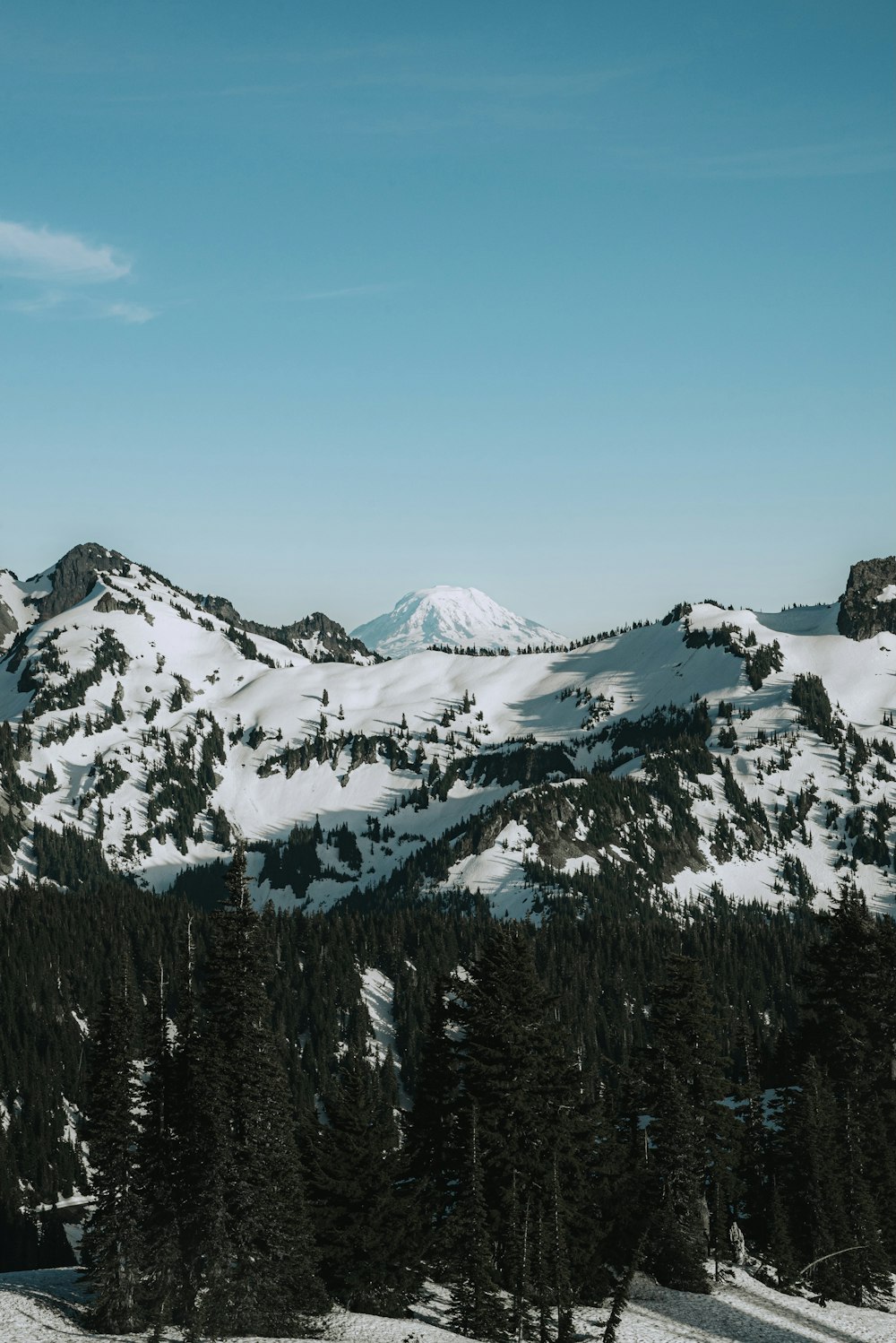 snow covered mountain during daytime