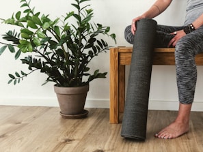 person sitting on gray chair
