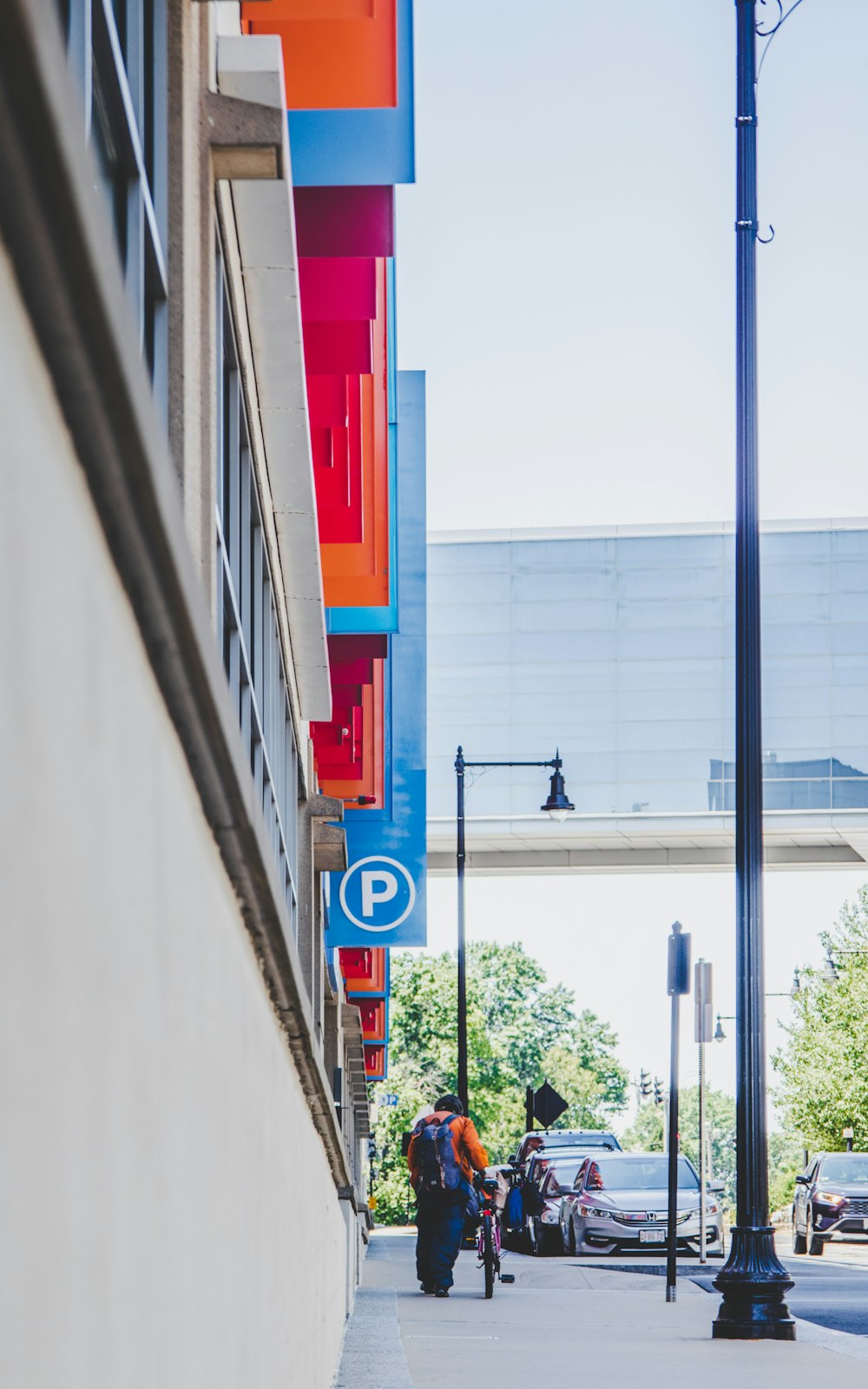 red and white store signage