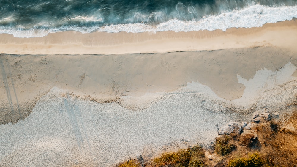 aerial view of ocean waves