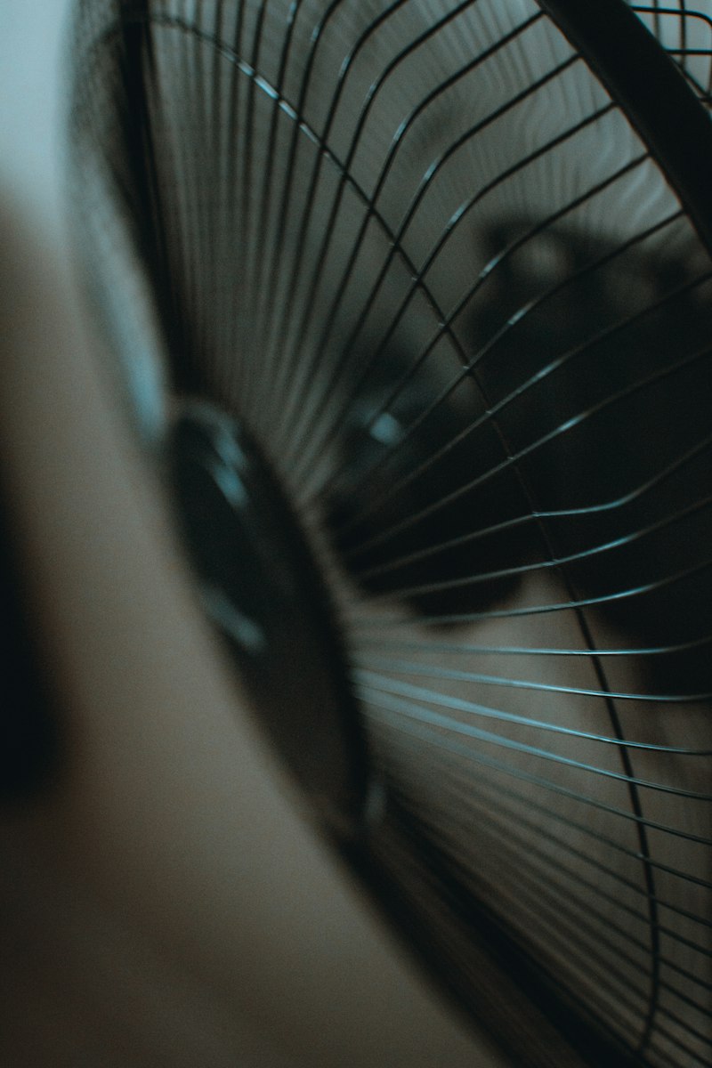 Compact black electric fan