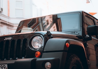 black jeep wrangler in a room