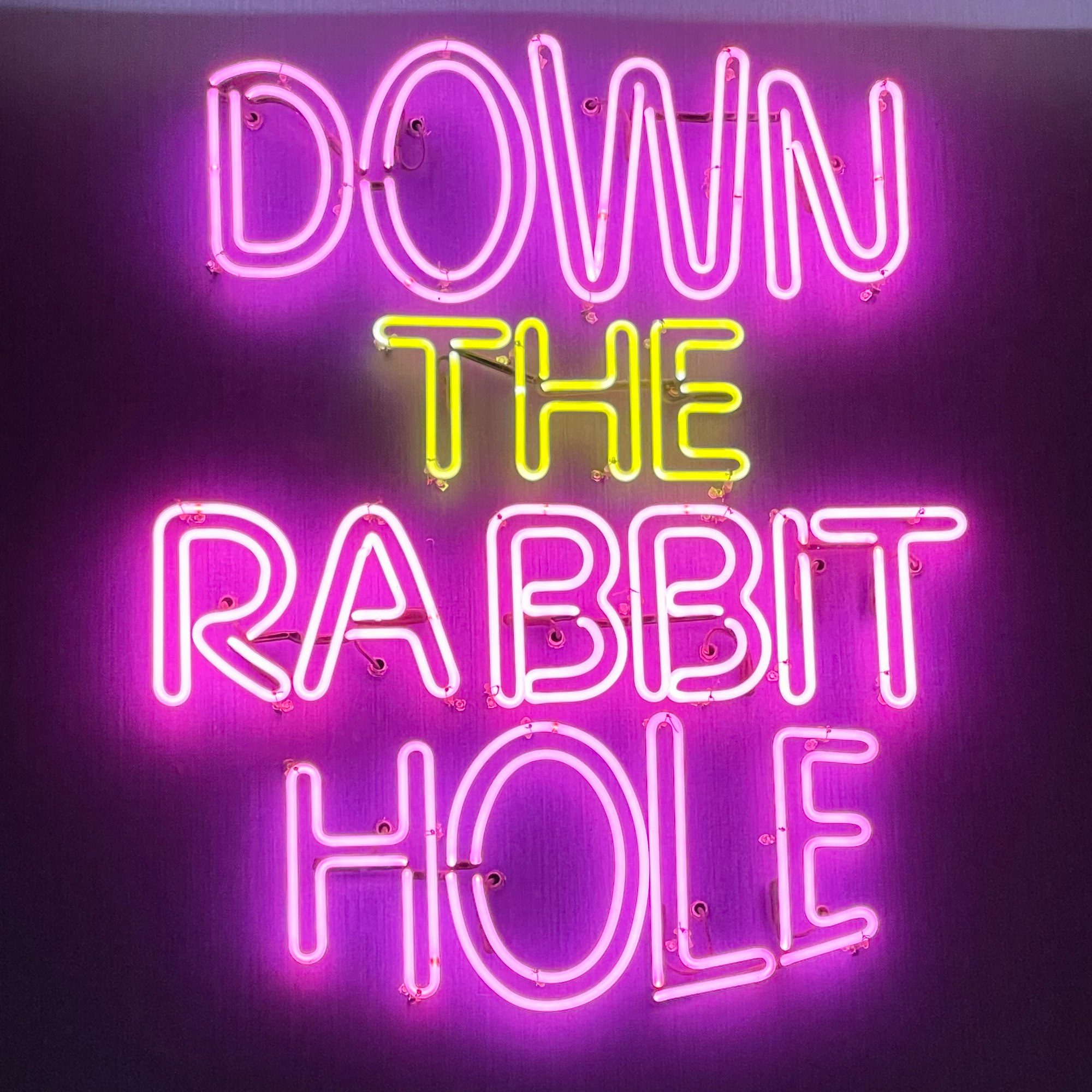 Neon light down the rabbit hole 