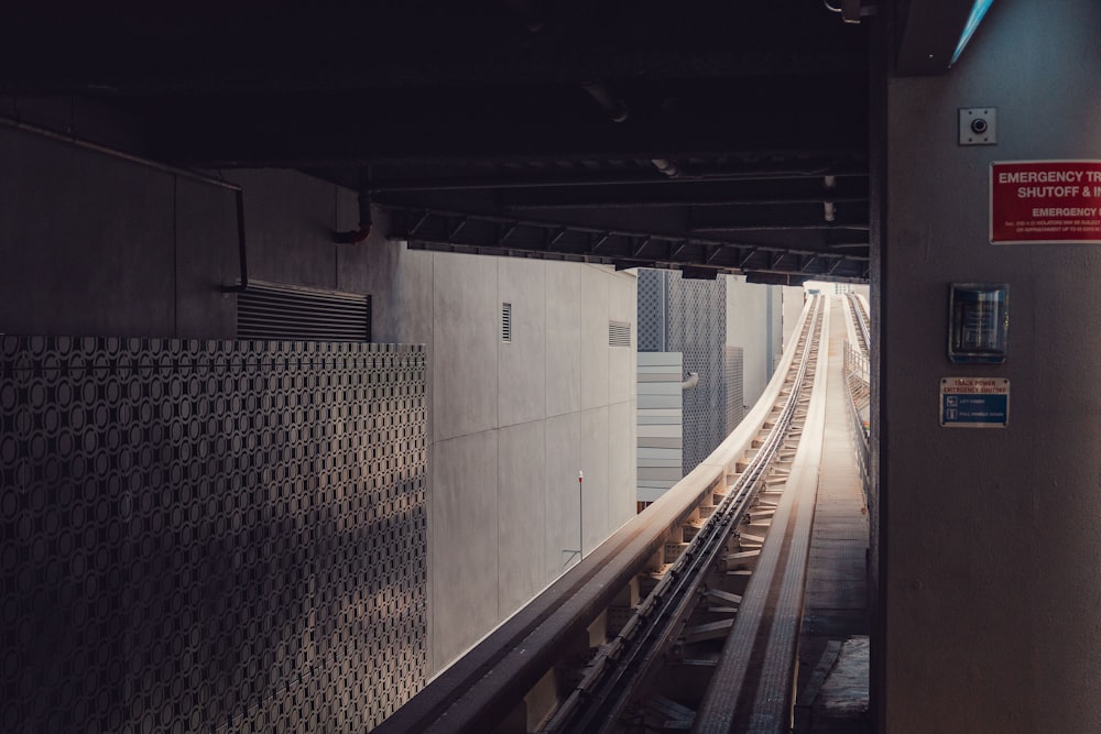 train rail in a tunnel