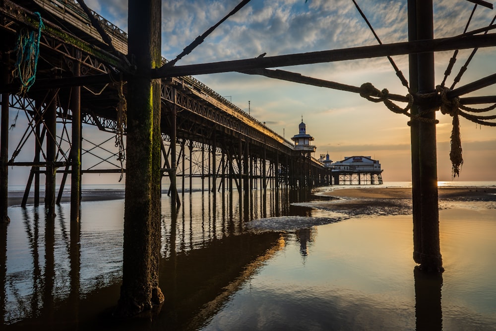 brown wooden dock on body of water during daytime