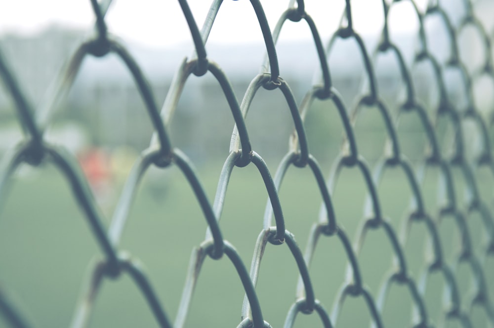 grey metal chain link fence