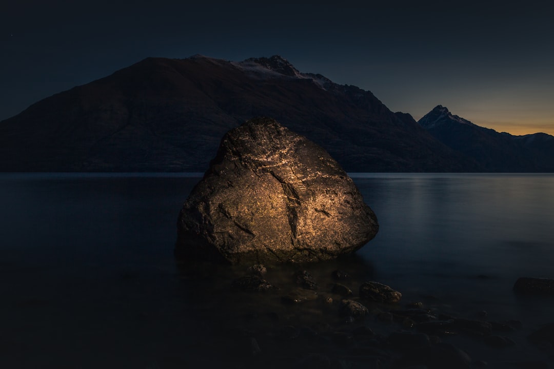 brown rock on the sea shore