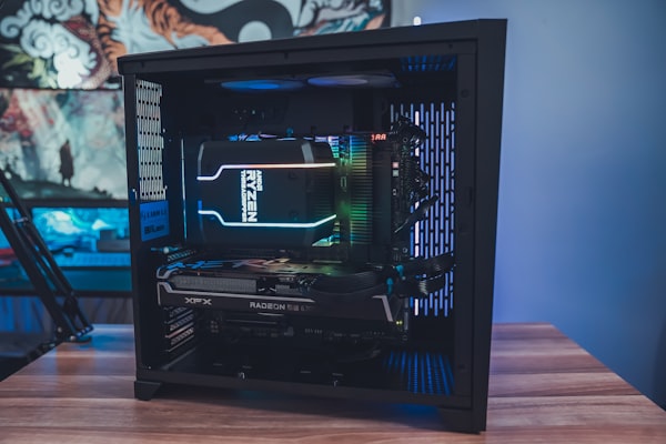 Close-up workstation and gaming pc