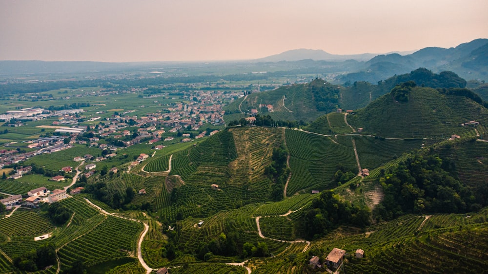 aerial view of green mountains during daytime