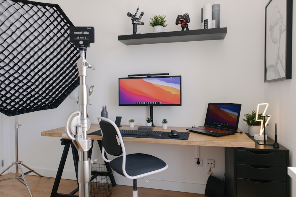 black flat screen tv turned on near white and black exercise equipment