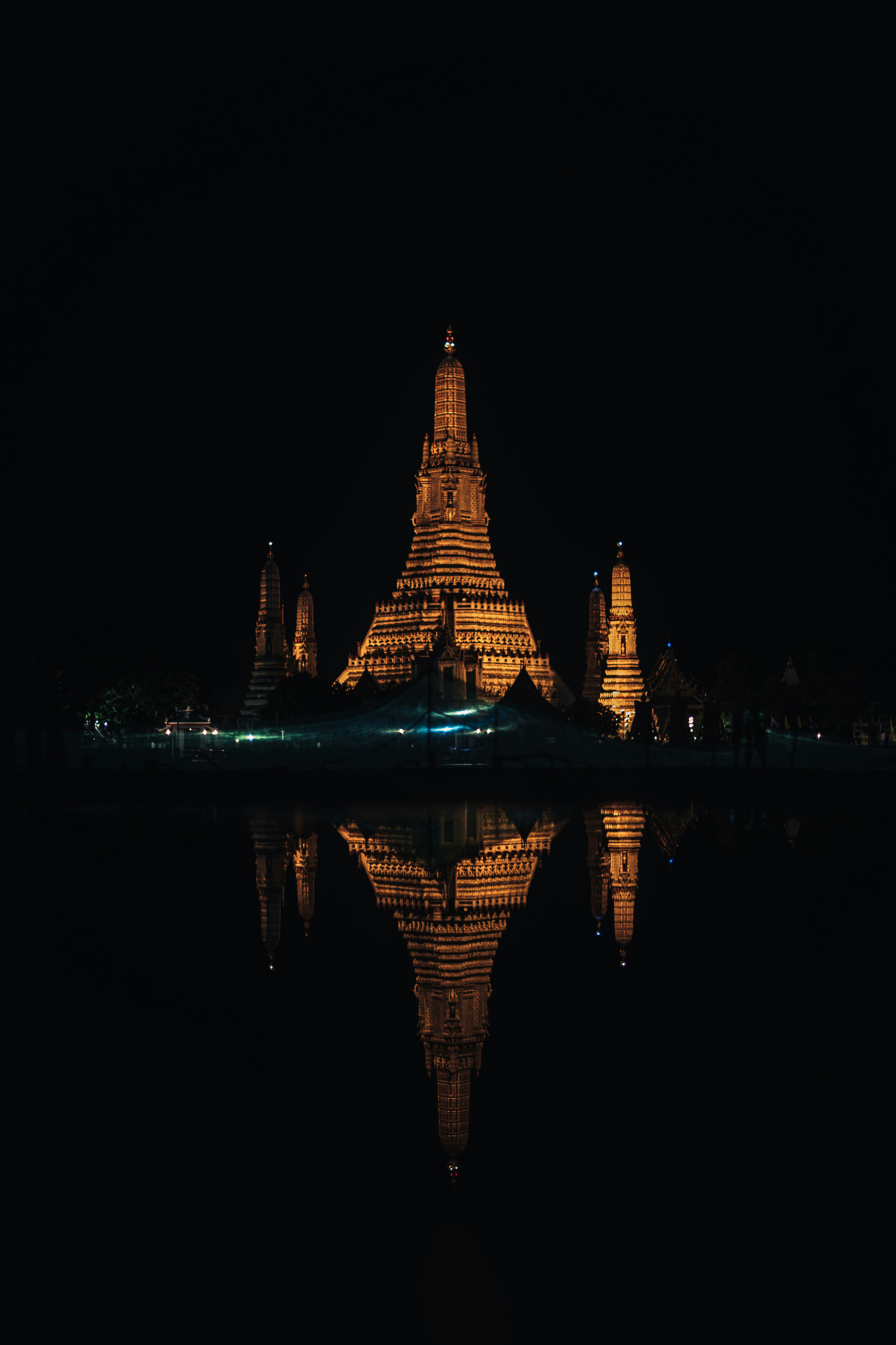 lighted high rise building during night time