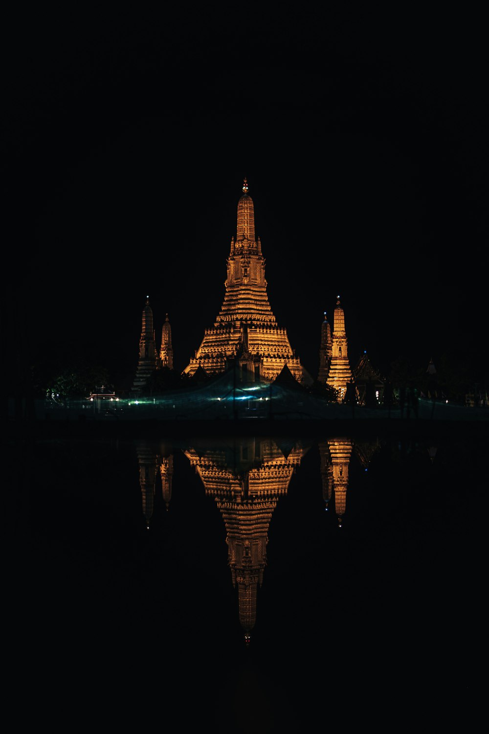 lighted high rise building during night time