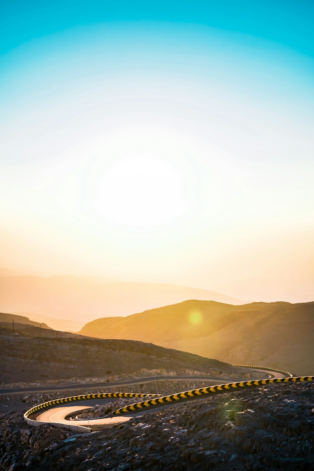 silhouette of mountains during sunset