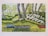 A serene painting depicting a vibrant landscape filled with flowers.