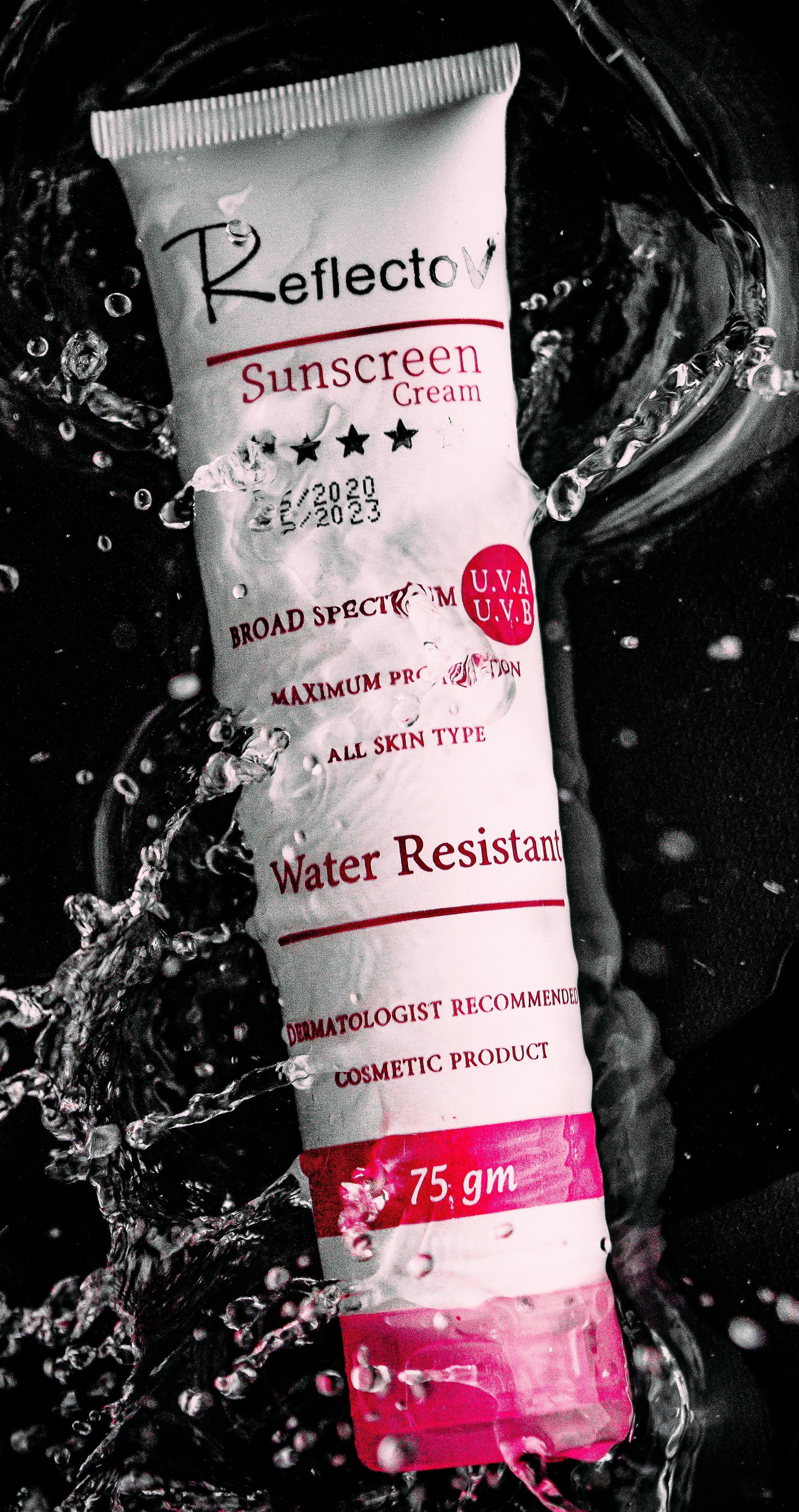 pink and white labeled plastic pack