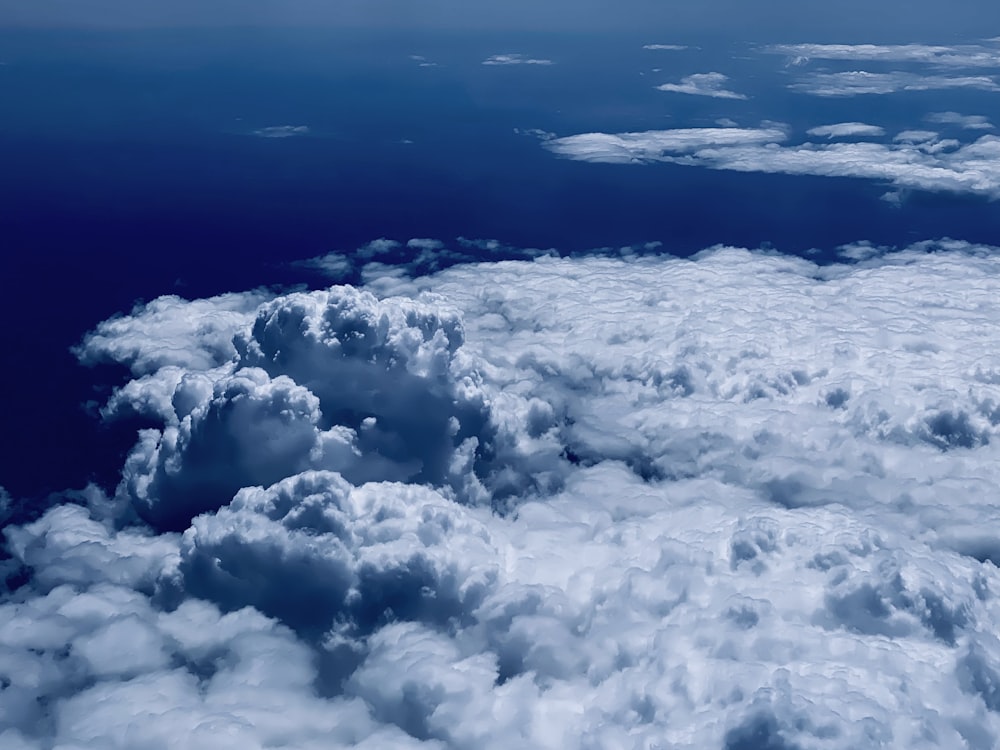 white clouds and blue sky