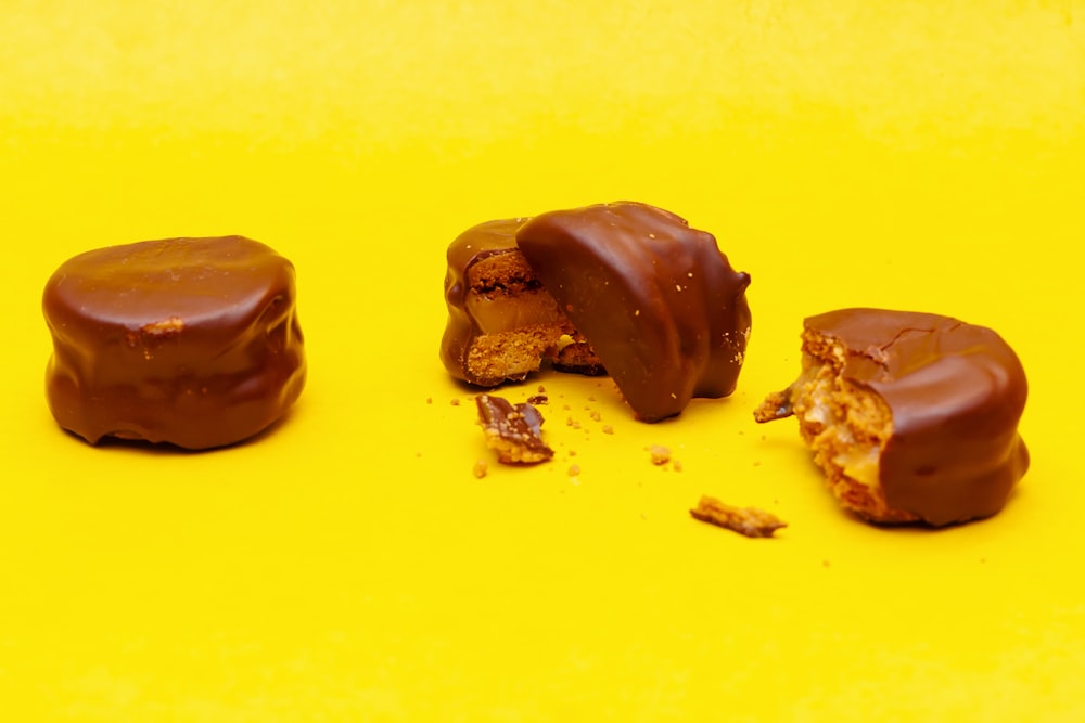 chocolate on yellow wooden table