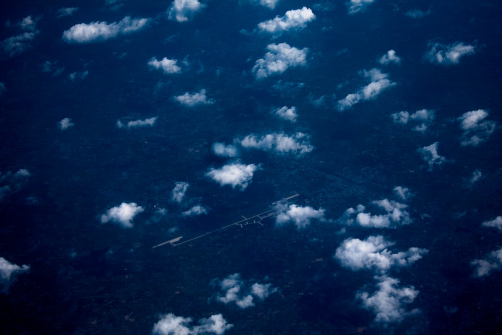 white clouds and blue sky