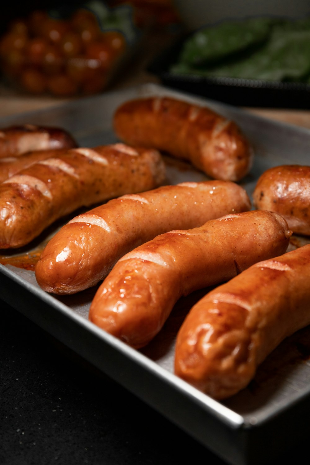 sausage on white ceramic plate