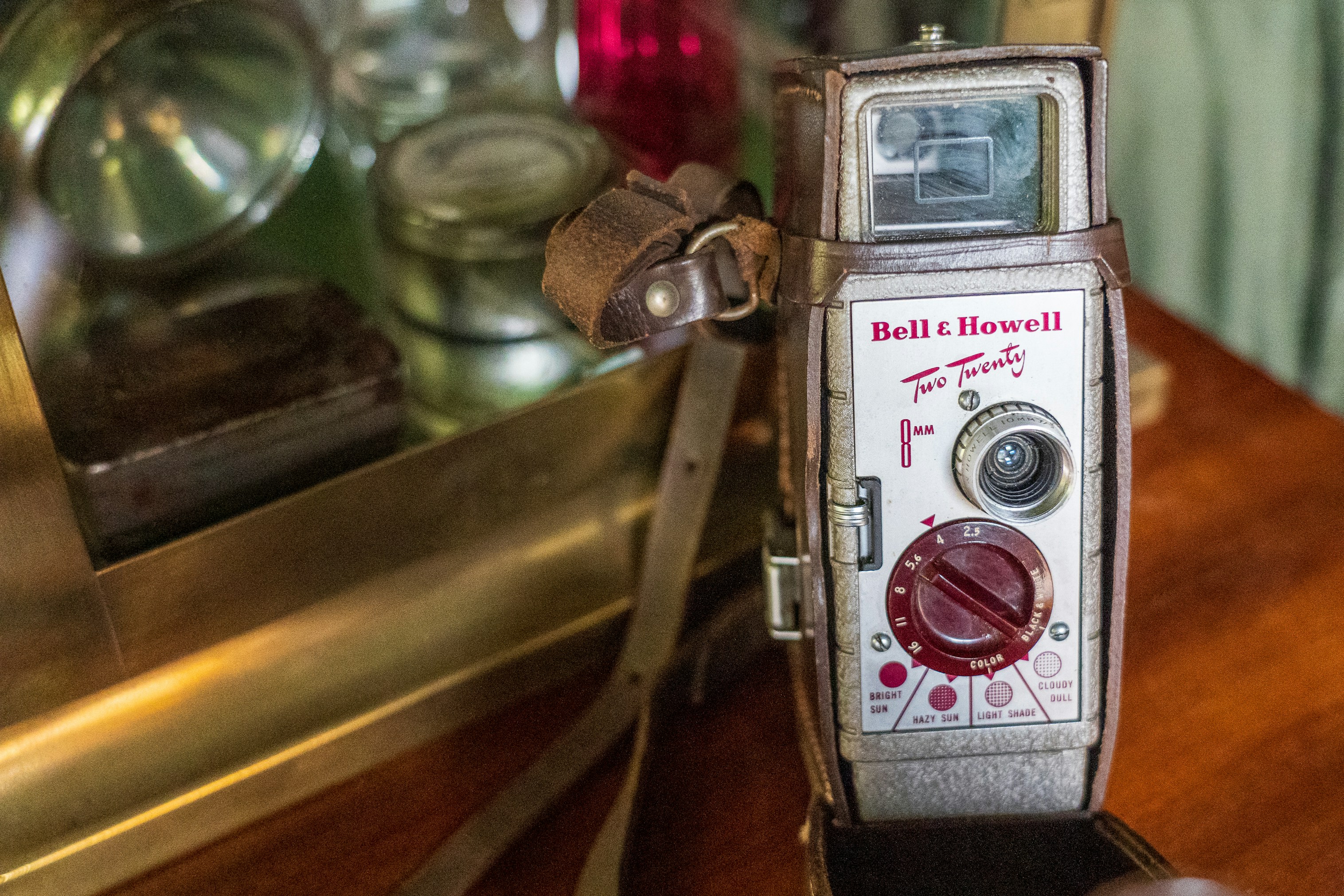 A 1950s Bell and Howell, handheld movie maker.