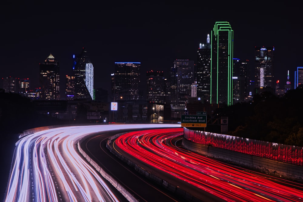 time lapse photography of city during night time