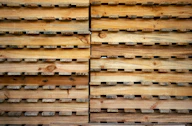 brown wooden crates on white floor