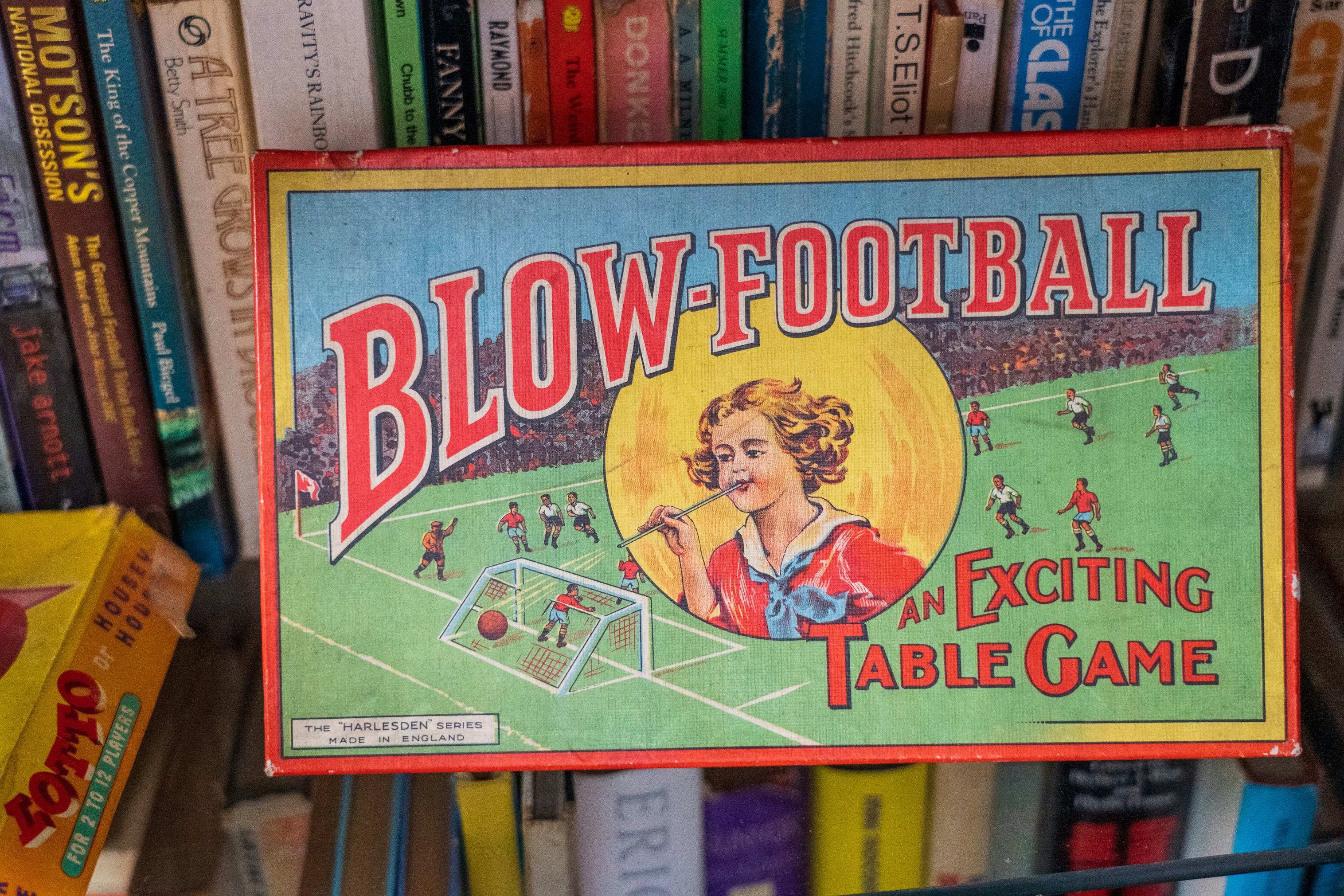 Blow football, an exciting retro table game.
