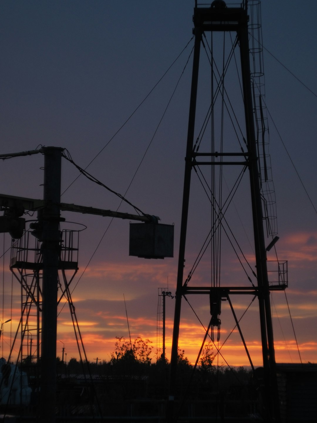 silhouette of tower during sunset