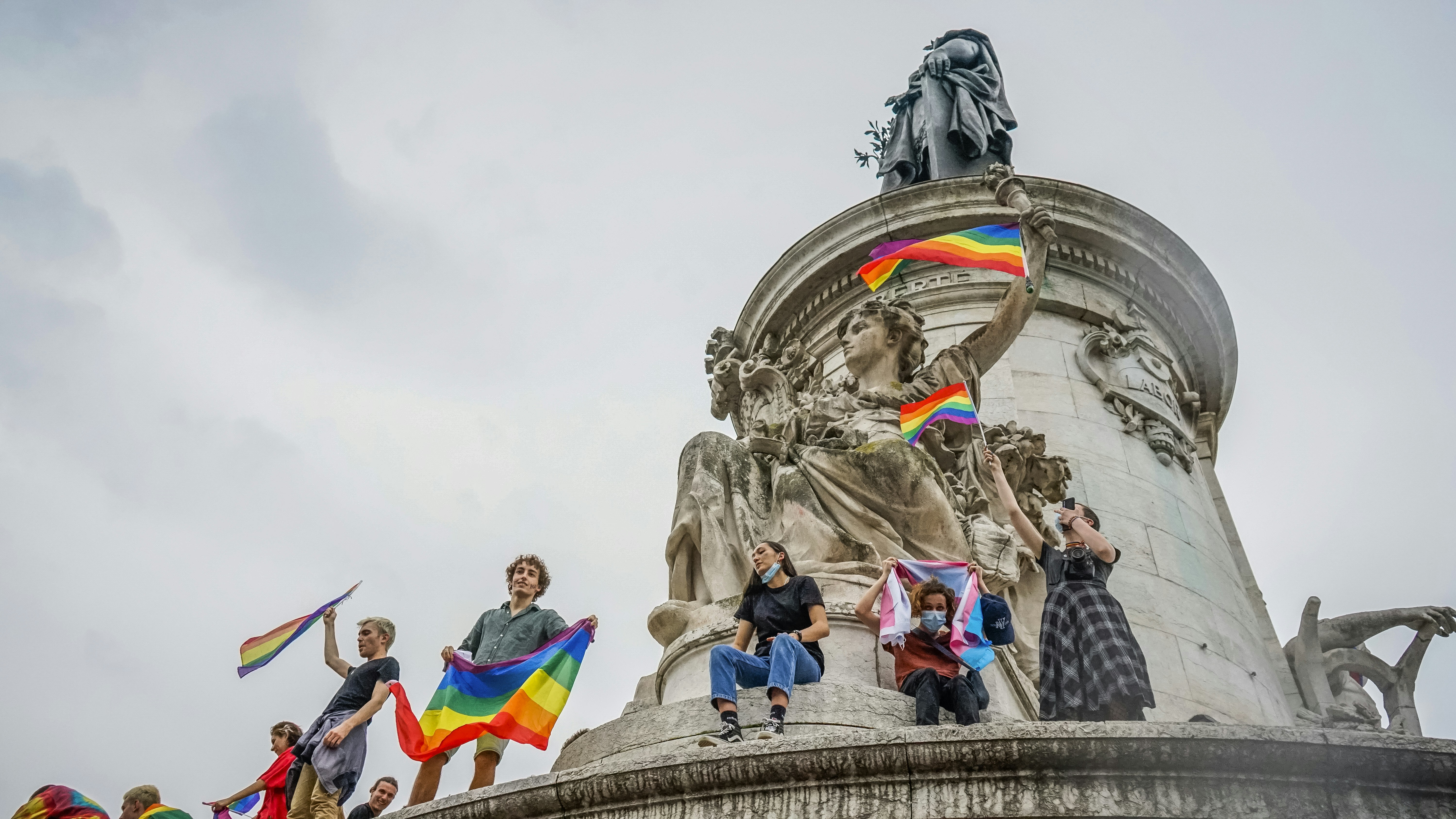 Around 30,000 people participated for the Gay Pride march organized by the Inter-LGBT on 26 June 2021. The gay pride march started in the suburbs, in Pantin (Seine-Saint-Denis) for the first time since 1977. In a festive atmosphere, without mask or social distancing, thousands of young people have tasted a semblance of life before, despite a gloomy weather, Paris, France.