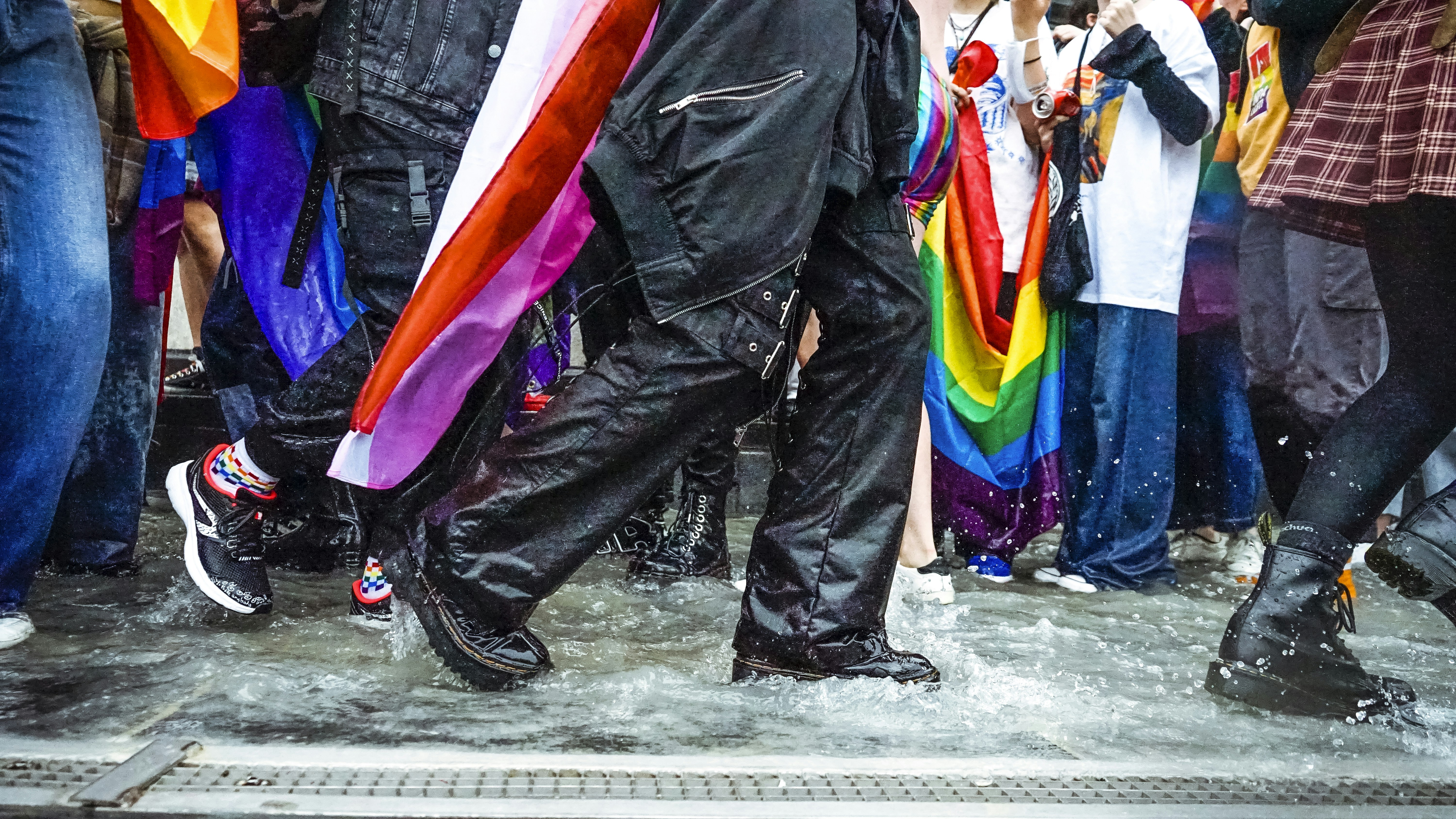 Around 30,000 people participated for the Gay Pride march organized by the Inter-LGBT on 26 June 2021. The gay pride march started in the suburbs, in Pantin (Seine-Saint-Denis) for the first time since 1977. In a festive atmosphere, without mask or social distancing, thousands of young people have tasted a semblance of life before, despite a gloomy weather, Paris, France.